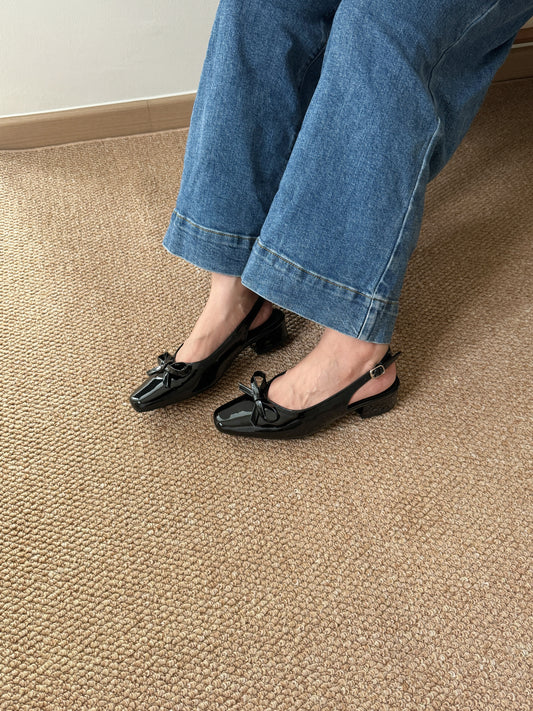 Vianna French Bow Heels (Black)