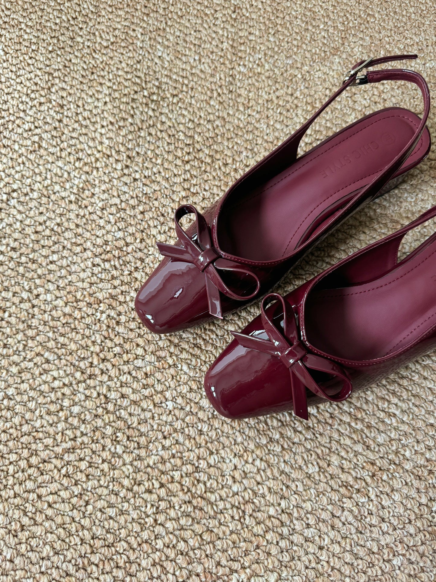 Vianna French Bow Heels (Maroon)