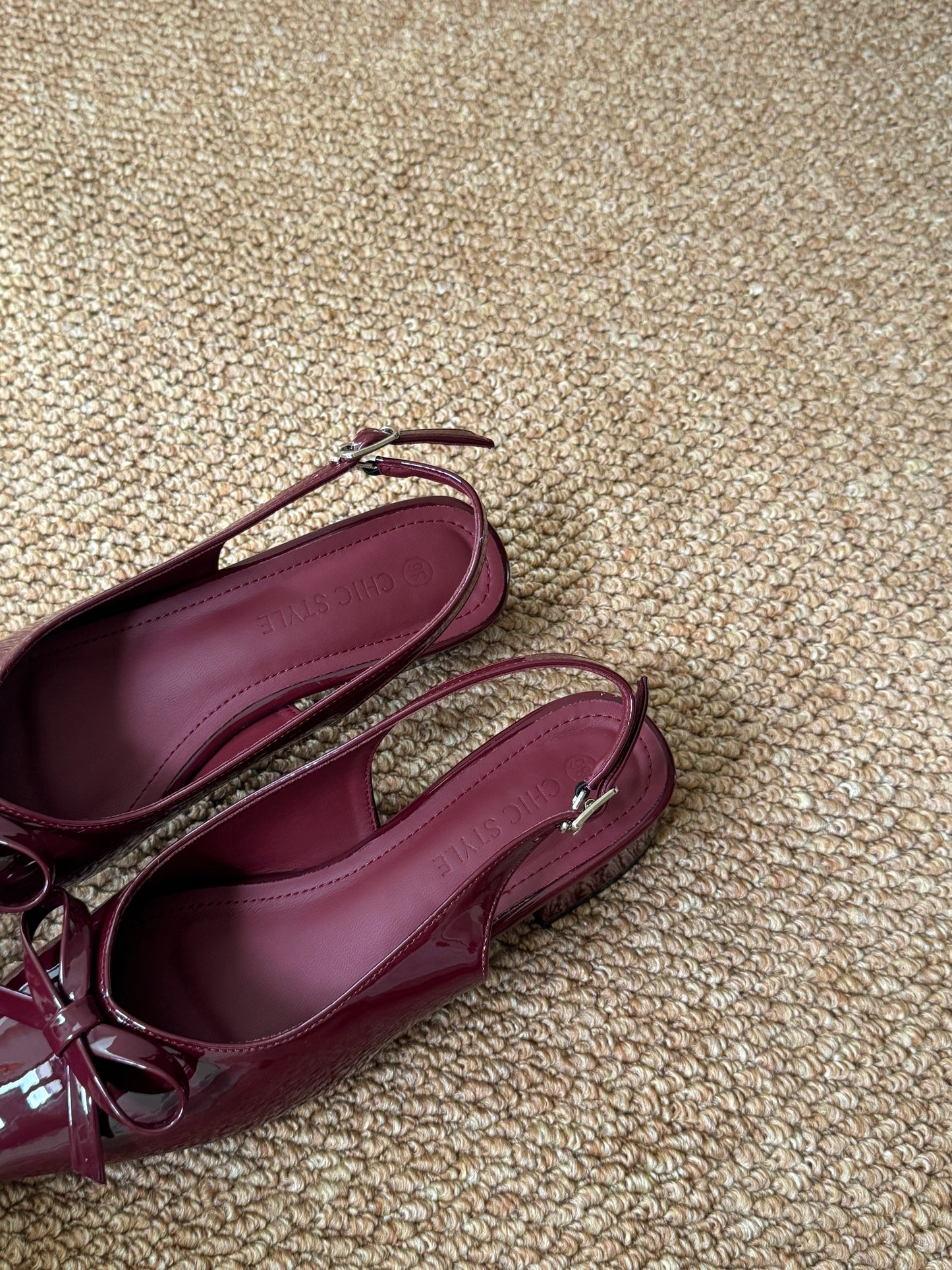 Vianna French Bow Heels (Maroon)