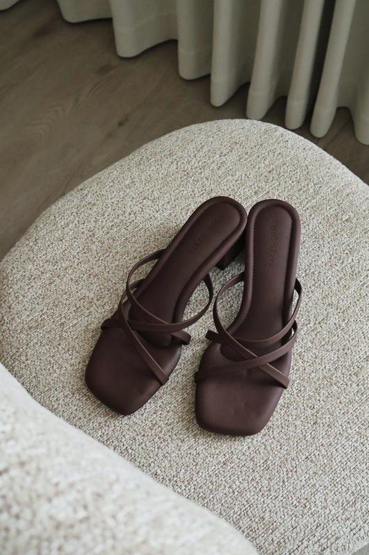 Della Strappy Block Heels (Espresso)