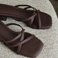Della Strappy Block Heels (Espresso)