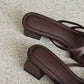 Della Strappy Block Heels (Espresso)