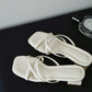 Della Strappy Block Heels (Cream White)