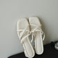 Della Strappy Block Heels (Cream White)