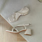 Ciera Strappy Buckle Heels (CreamWhite)