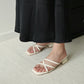 Della Strappy Block Heels (Cream White)