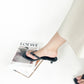 Janelle Low Heel Thong Sandals (Black / Size 36 37 38 40)
