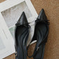 Elyn Stitchy Bow Heels (Black)