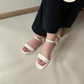 Tavia Slide Slingback Sandals (Cream White)