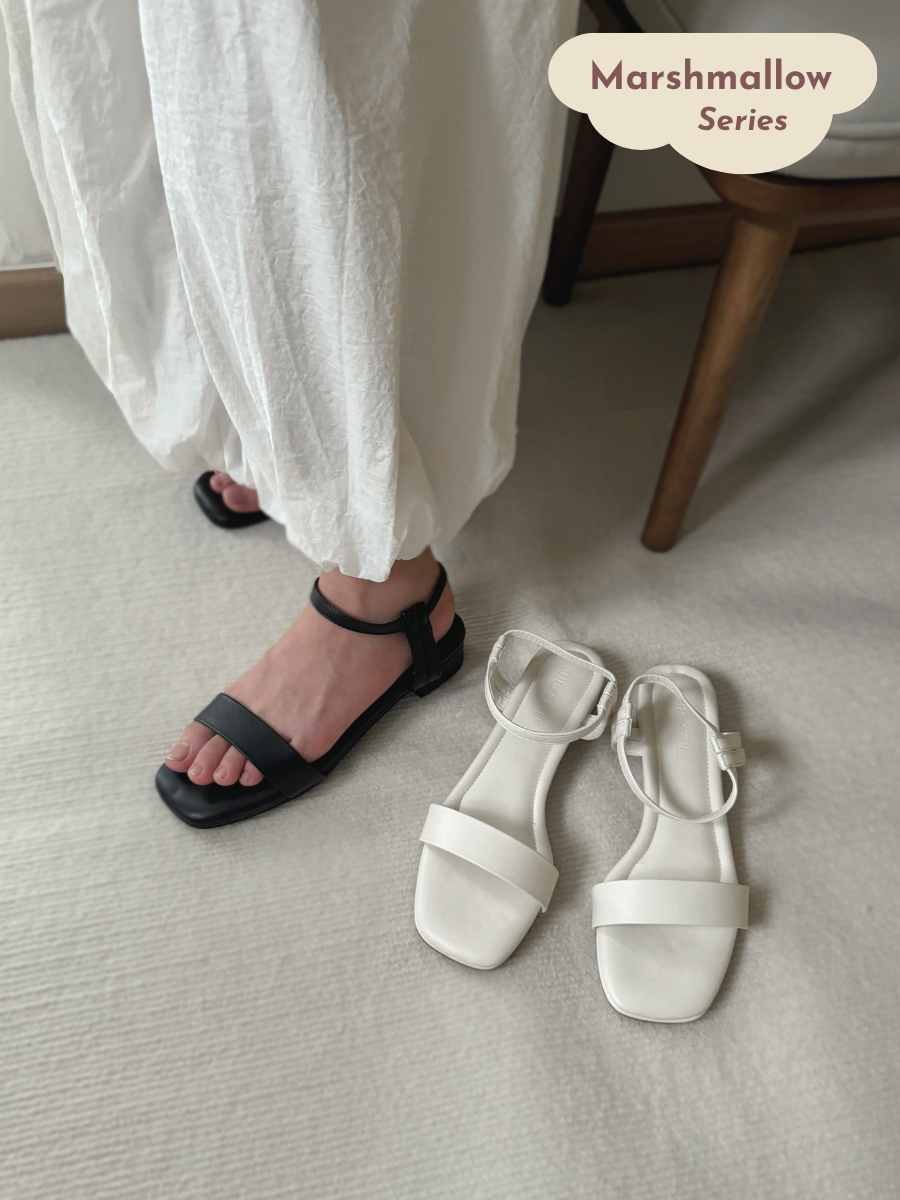 Tavia Slide Slingback Sandals (Black)