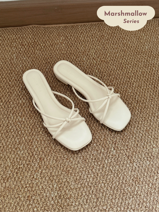 Emelia Strappy Comfy Sandals (Cream) *Slim feet only