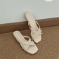 Daniella Cute Bow Comfy Sandals (Cream)