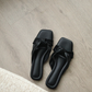 Zadie Knot Slide Sandals (Black)