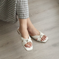 Zadie Knot Slide Sandals (Chalk)