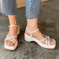Breanne Casual Strappy Wedges (White)