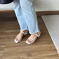 Bevelia Strappy Block Heels (White)