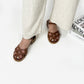 Elyse Interwoven Buckle Sandals (Brown)