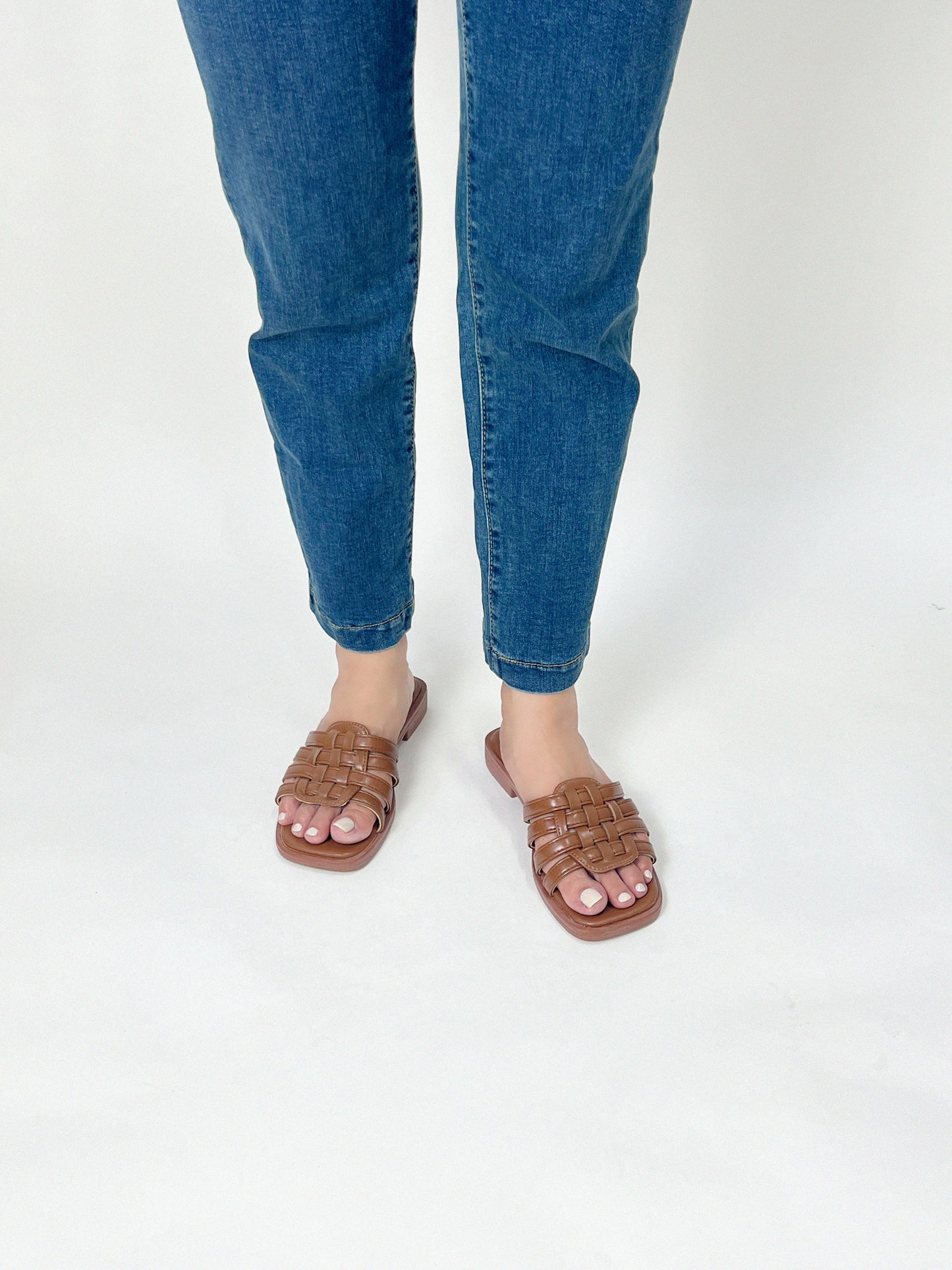 Naomi Quilt Flat Sliders (Brown)