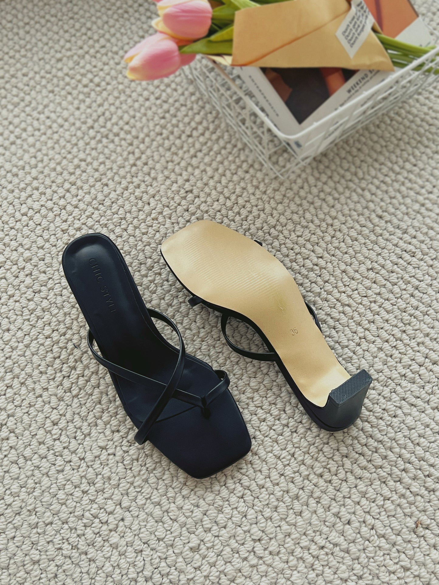 Shirley Strappy Heels (Black)