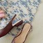 Louisa Slingback Flat Sandals (Dark Brown)